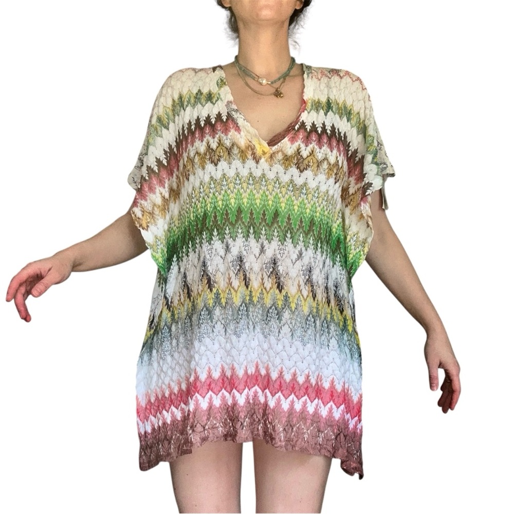 Missoni Mare Multicolor Zigzag Knit Tunic Cover-Up | Made in Italy | Viscose